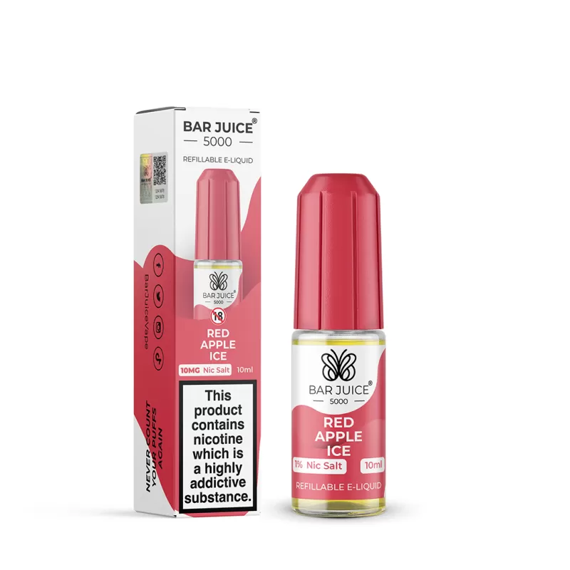 Red Apple Ice Bar Juice 5000 Nic Salts e Liquid 10ml – TPD - Vapestorm Co