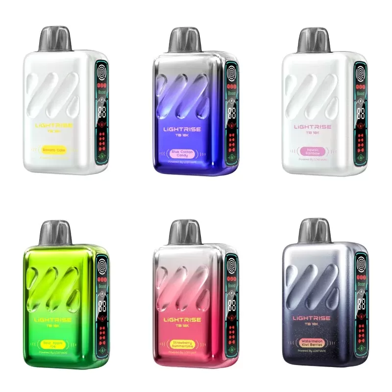 Lost Vape LightRise TB 18K Disposable Vape Kit 18ml - flavor#Watermelon Kiwi Berries>Strawberry Summertime>Sour Apple Ice>Hawaii Rainbow>Blueberry Raspberry>Blue Cotton Candy>Black Duo Ice>W