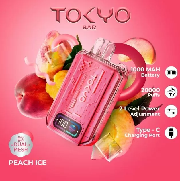 Tokyo Bar Rechargeable Disposable Vape (20,000 Puffs) - Grape Ice / 50 mg - Image 3
