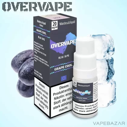 Overvape Nikotinsalz Liquid – Grape Cool - 10mg/ml, 20mg/ml; Propylenglykol, Glycerin