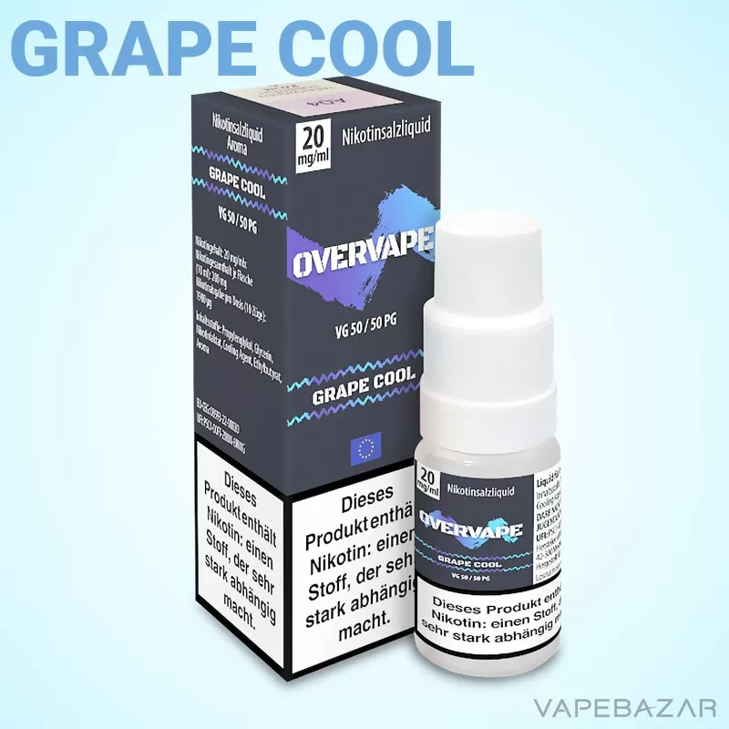 Overvape Nikotinsalz Liquid – Grape Cool - 10mg/ml, 20mg/ml; Propylenglykol, Glycerin - Image 2