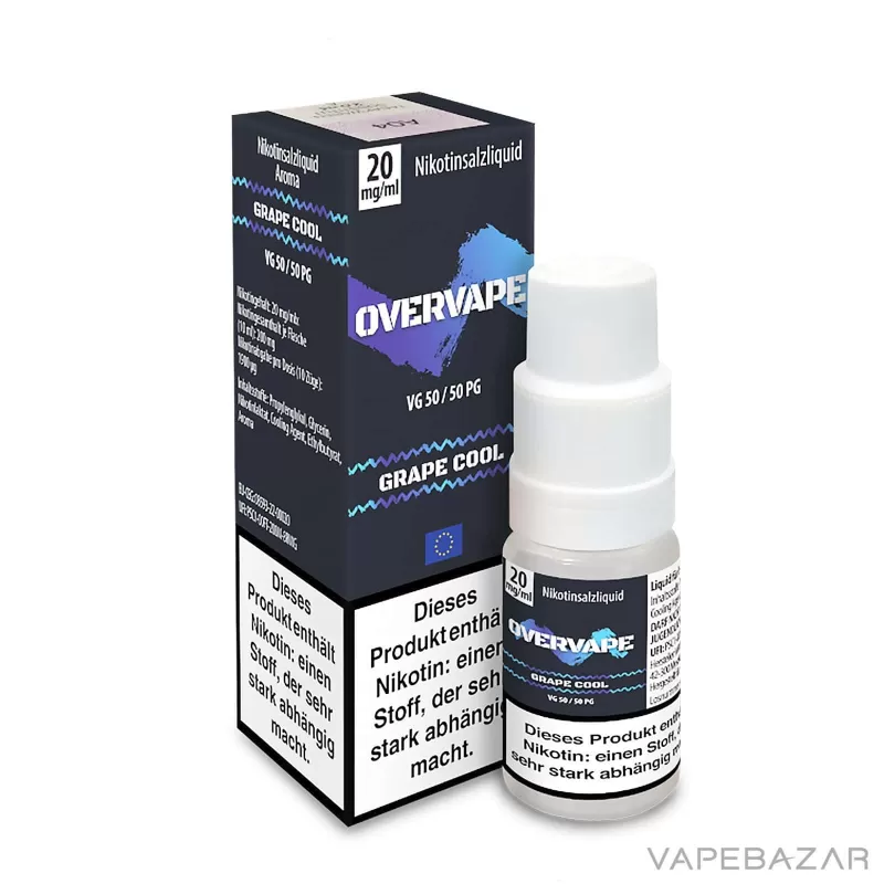 Overvape Nikotinsalz Liquid – Grape Cool - 10mg/ml, 20mg/ml; Propylenglykol, Glycerin - Image 3
