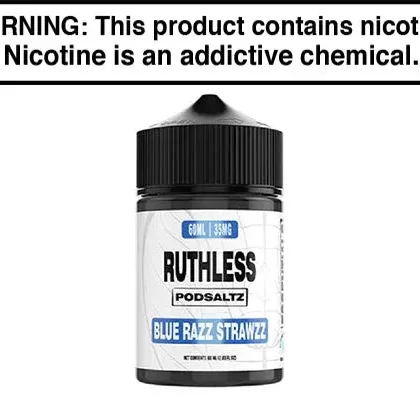 BLUE RAZZ STRAWZZ BY RUTHLESS ESSENTIALS SALT 60ML - Vape Product, Vape Product