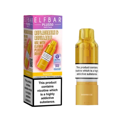 Banana Ice ElfBar Plus 50 Refill Pack - 20mg - Vape Product