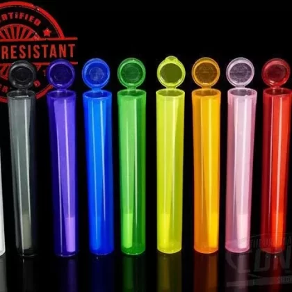Squeezetops® 116mm Transparent Child Resistant J-Tubes (074300-CR) 1000/Box