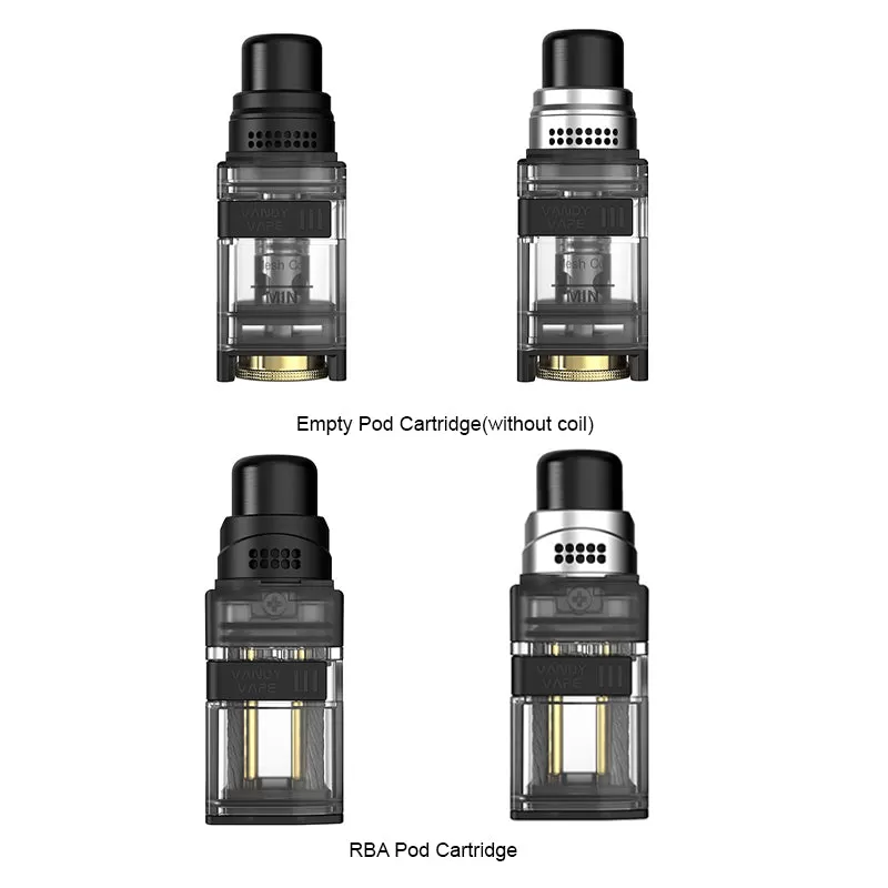Vandy Vape Kylin M AIO Pod Cartridge 2.5ml (1Pc) - Black / RBA Pod Cartridge 5ml - Image 2