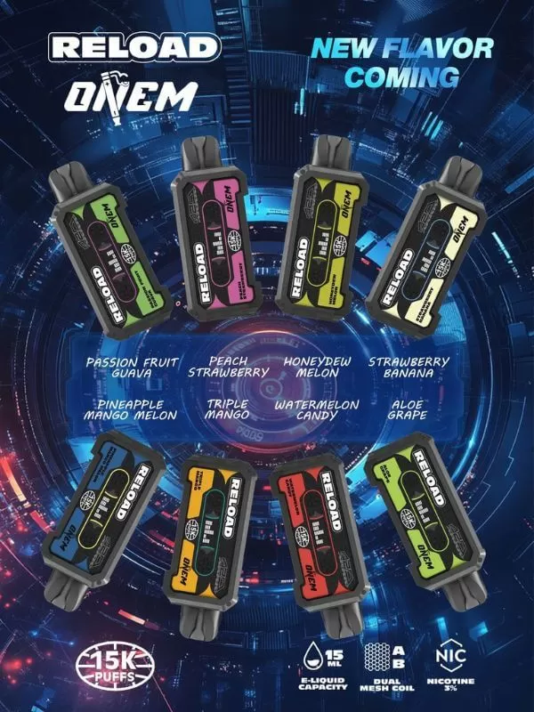 ONEM RELOAD Cartridge - Compatible with Vapetape Offgrid Battery - Kiwi Mango Watermelon - Image 2