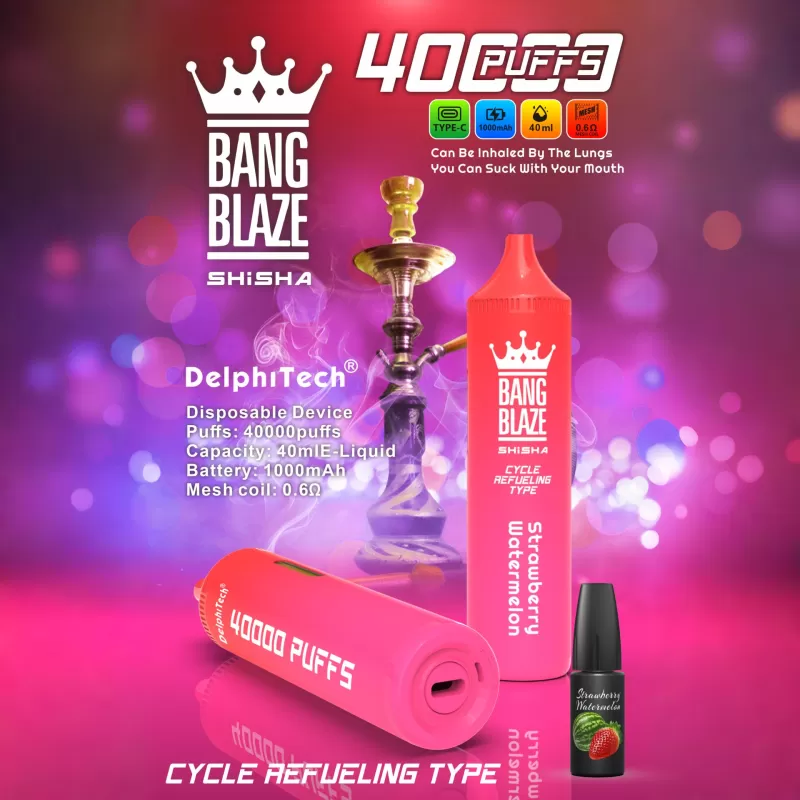 Bang Blaze 40K Refillable Shisha Disposable Vape - Vapeq10 - Image 3