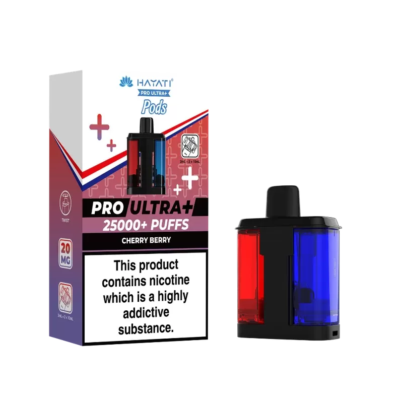 Hayati Pro Ultra Plus 25k Prefilled Pods Cherry Berry - Vape Store