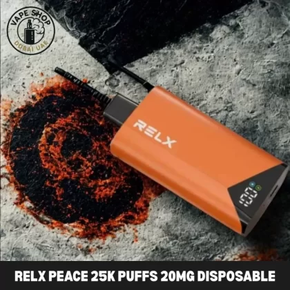 RELX Peace 25k puffs 20MG Disposable Vape in Dubai - 1 Piece, Box of 10 Pieces; Blueberry Raspberry, Cappuccino (07F4D5)