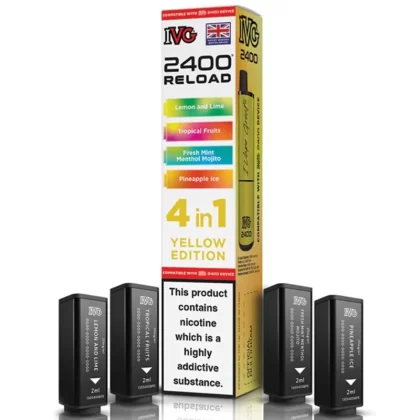 Yellow Edition IVG 2400 Reload Refill Pods (x4)