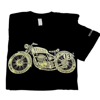 Men’s Black T-Shirt with Motorcycle