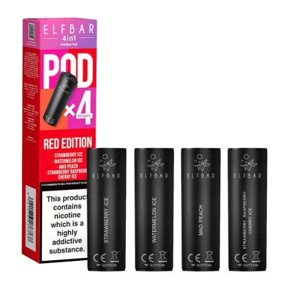 Red Edition Elfbar 4in1 Pods - 20mg - Vape Product