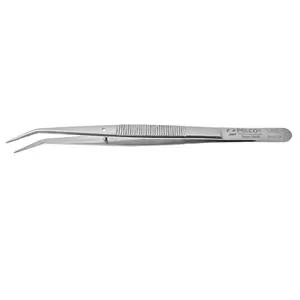 PELCO® Pro General Purpose Tweezers, Alignment Pin, Strong Fine Bent Serrated Tips & Grips