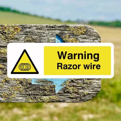 Razor Wire Security Sign