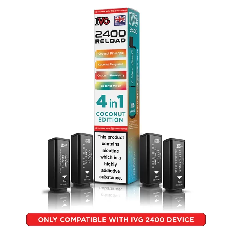 IVG 2400 Reload 4 in 1 Prefilled Pods Coconut Edition - Strength#20mg