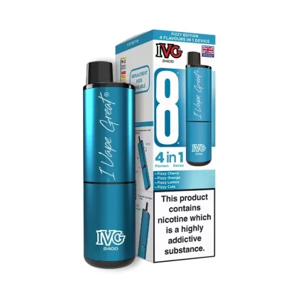 IVG 2400 Big Puff Pre-filled Pod Vape Kit (4 in 1) ?2 for £25? – Fizzy Edition (4 Flavours)