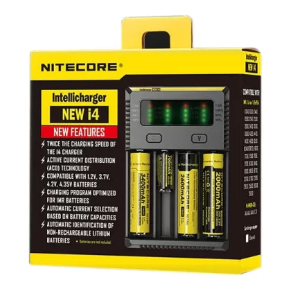 Upgraded Nitecore Intellicharge i4 Charger - US/Euro Plug