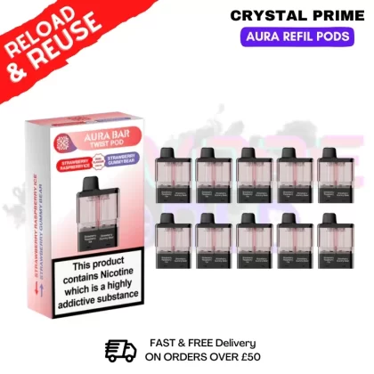 Straw Rasp ICE Aura 40K Replacement Pods Box Of 10
