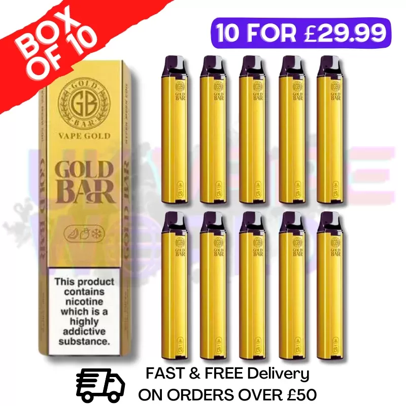 Peach Mango Watermelon – Gold Bar 600Puff Box of 10