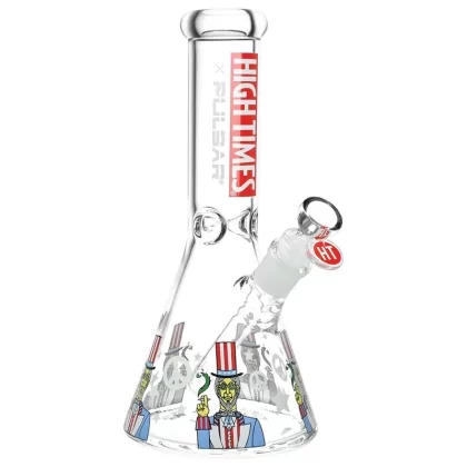 High Times x Pulsar Beaker Water Pipe – Uncle Sam / 10.5