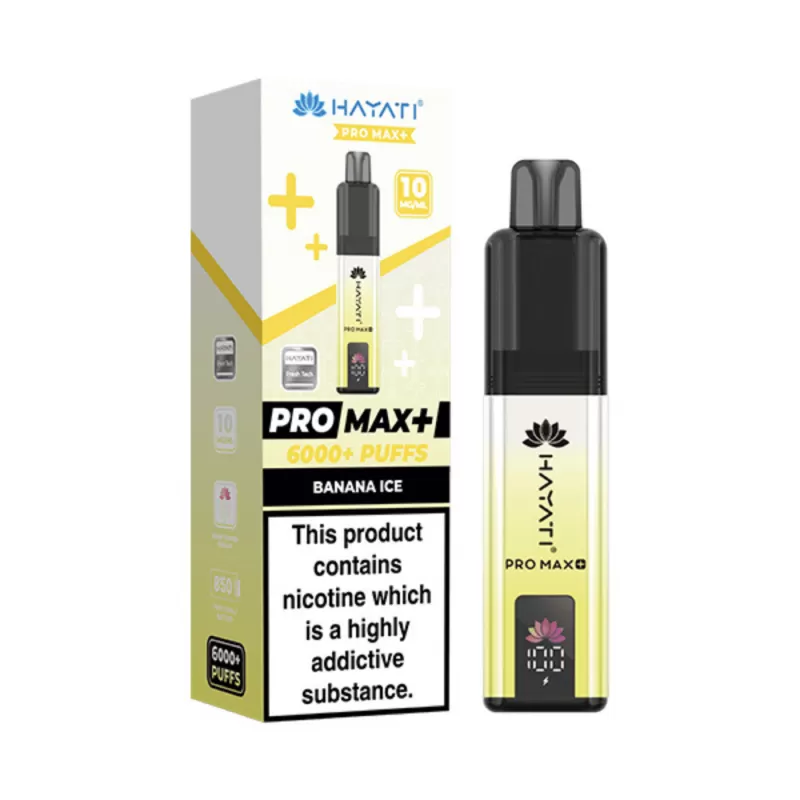 Hayati Pro Max Plus 6000 Puffs 10mg Banana Ice - 10mg
