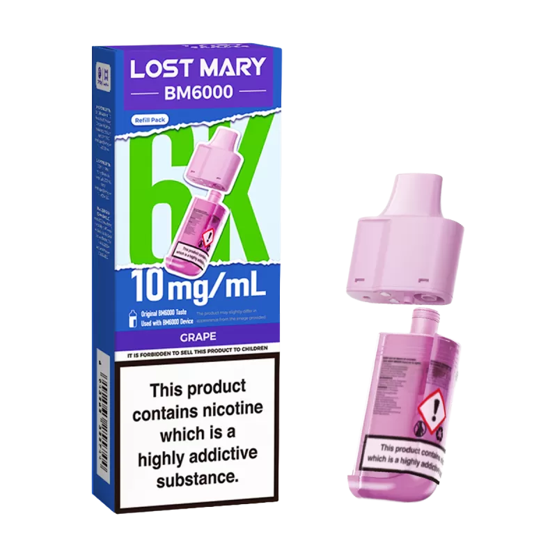 Grape Lost Mary BM6000 Refill Pack - 10mg - Vape Product - Image 2
