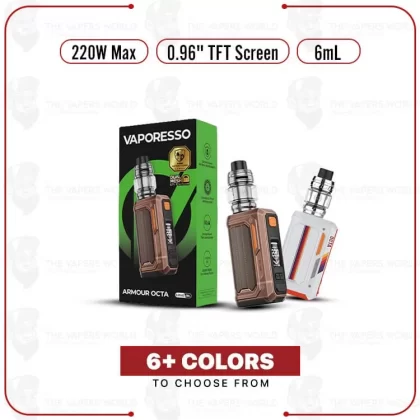 Vaporesso ARMOUR OCTA Box Mod Kit - Aero White, Dark Black