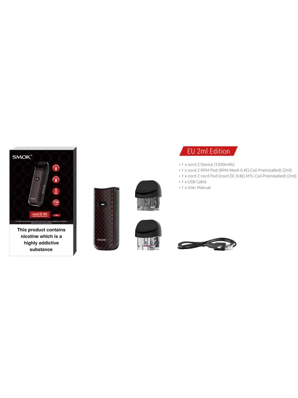 Smok Nord 2 Pod Kit - Red Stab Wood - Image 2