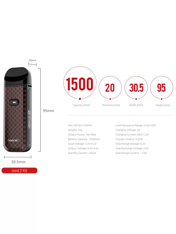 Smok Nord 2 Pod Kit - Red Stab Wood - Image 3