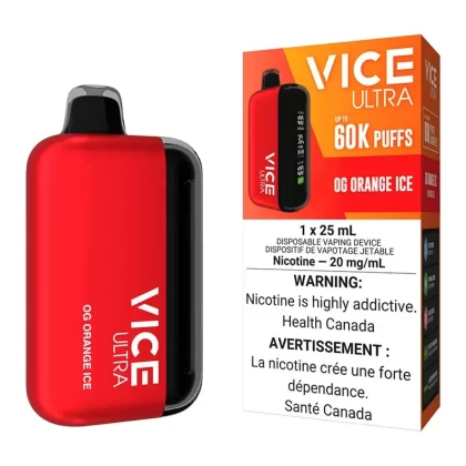 Vice Ultra Disposable Vape Device – OG Orange Ice - Nicotine Strength#20mg/ml