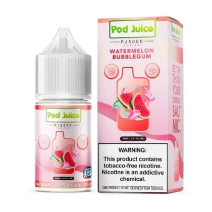 Watermelon Bubblegum Nicotine Salt by Pod Juice PJ5000 - Size#30ml~Nicotine#35MG