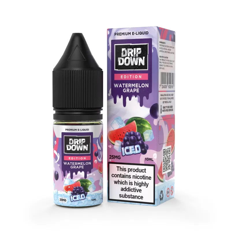 Drip Down Salt- Watermelon Grape Ice 10ml (25,50mg) - Vape Product, Vape Product