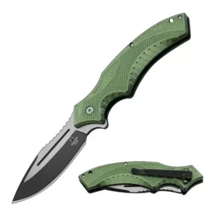 Snake Eye Extreme Ball Bearing Folding Knife 9″ - Color#Green>Desert