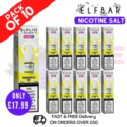 Pineapple Ice ElfLiq Nic Salt BOX OF 10 – ONLY £17.99
