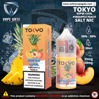 Tokyo Super Cool Pineapple Peach Saltnic 30ml - 35 mg / 30 ml