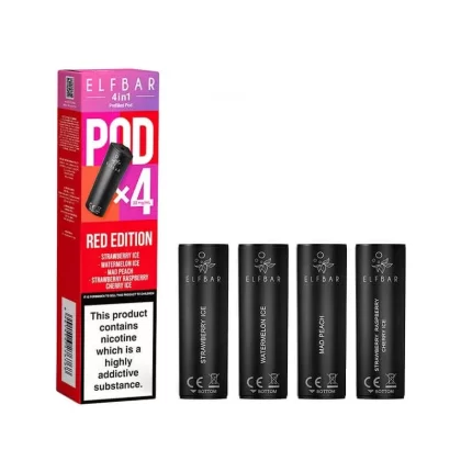 Elf Bar 4in1 Red Edition Prefilled Vape Pods – 20mg