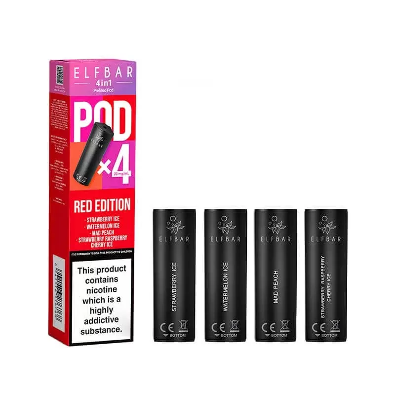 Elf Bar 4in1 Red Edition Prefilled Vape Pods – 20mg