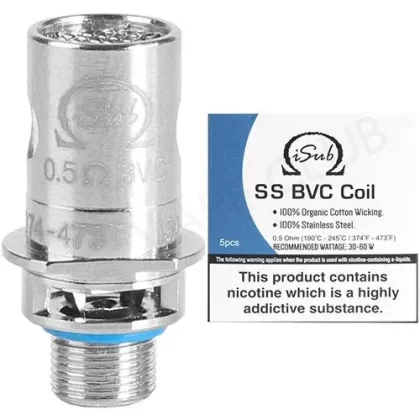 Innokin iSub SS BVC Replacement Coil 0.5 OHM (pack of 5)