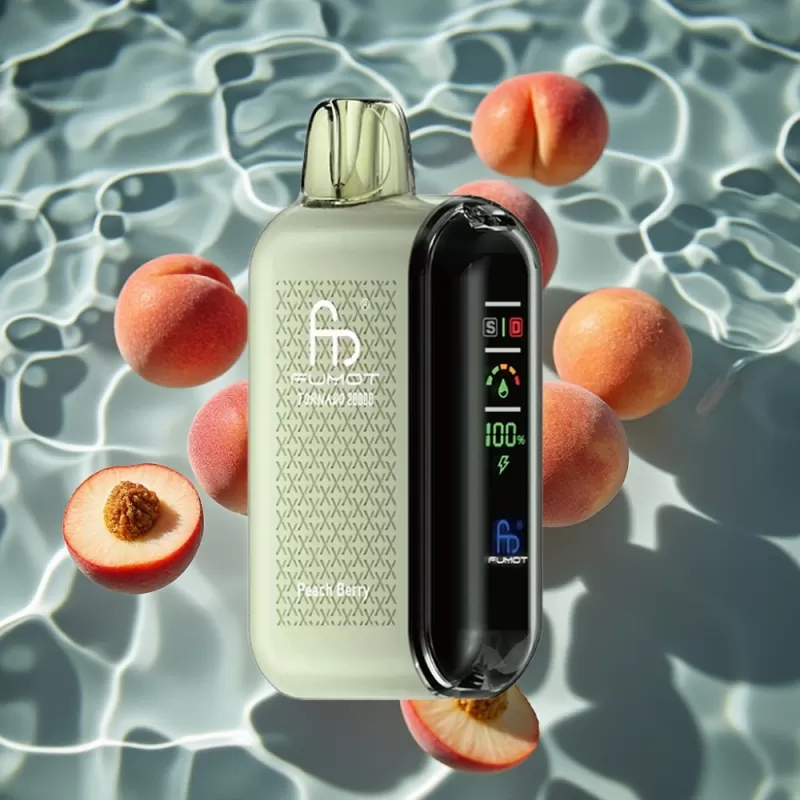 Fumot Tornado 20000 Puffs Dual Mesh Peach Berry Disposable Vape with Smart Display - Bangvapeaustralia