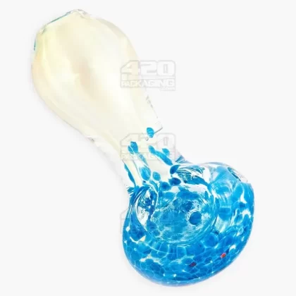Frit & Gold Fumed Spoon Hand Pipe | 2.5in Long – Glass – Assorted - Ejuicewarehouse