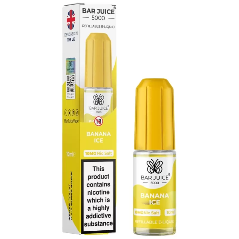 Banana Ice Nic Salt E-Liquid by Bar Juice 5000 (10ml) - 20mg