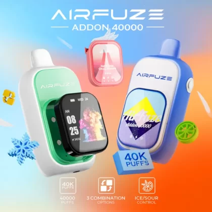 AIRFUZE Addon 40K Disposable Device - 40000 Puffs - Addon w/ Art Patch (10% Chance to Win Smartwatch) / Sour Watermelon Ice (Ice Control)