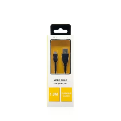 Braided Cord Micro USB Cable 1M – Black