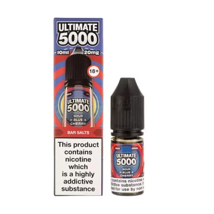 Sour Blue Cherry Nic Salt E-Liquid by Ultimate 5000 Bar Salt - 20mg