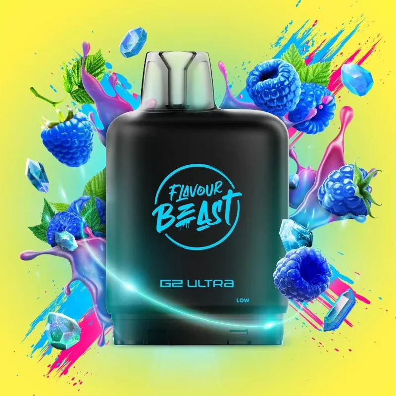 Level X G2 Ultra Flavour Beast Gushin Series Pods – Blue Razz, 50K Puffs