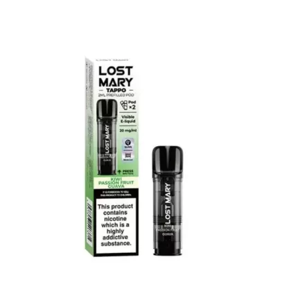 Kiwi Passion Fruit Guava Lost Mary Tappo Pods 2pk, 20mg – Packs of 5 or 10
