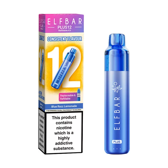 Elf Bar Plus 12 Prefilled Pod Kit - Blue Razz Lemonade - Ukecigstore - Image 3