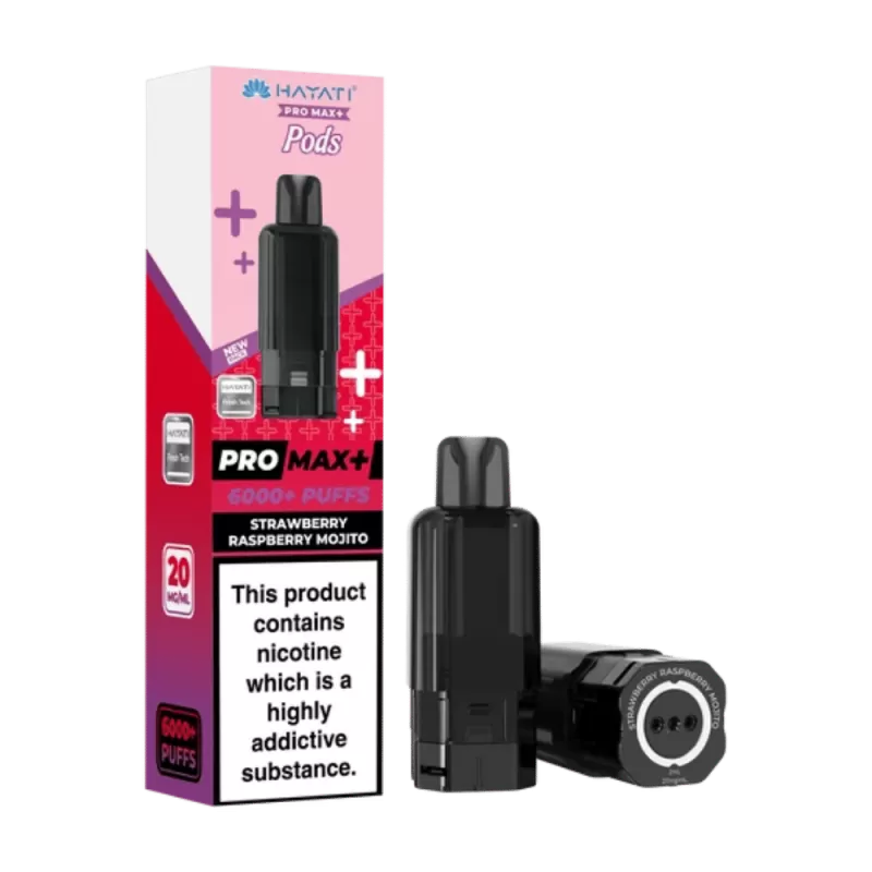 Hayati Pro Max Plus 6000 Prefilled Pod Strawbery Raspberry Mojito - 20mg