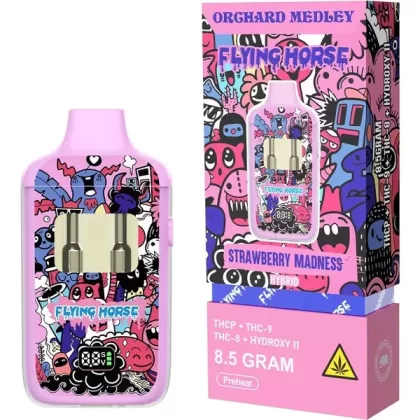 Strawberry Madness Flying Horse Orchard Medley Blend Disposable 8.5G - Vape Store